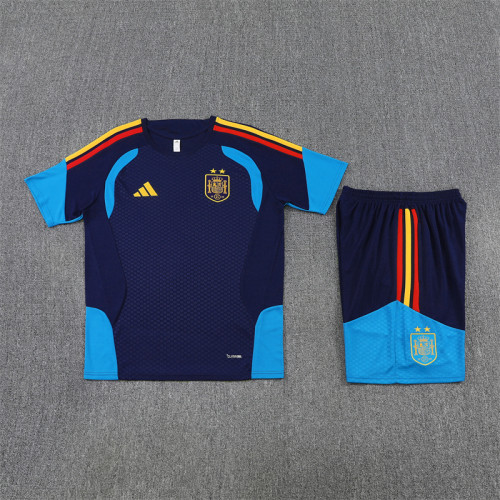 26/27 Spain short -sleeved training suit royal blue