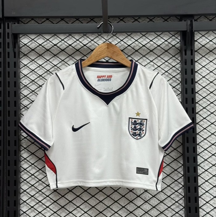 26/27 England home women's short football Jersey
