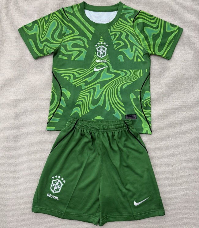 26/27 Brazil goalkeeper kids kit green