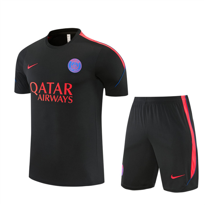 26/27 PSG kids short sleeved training suit black