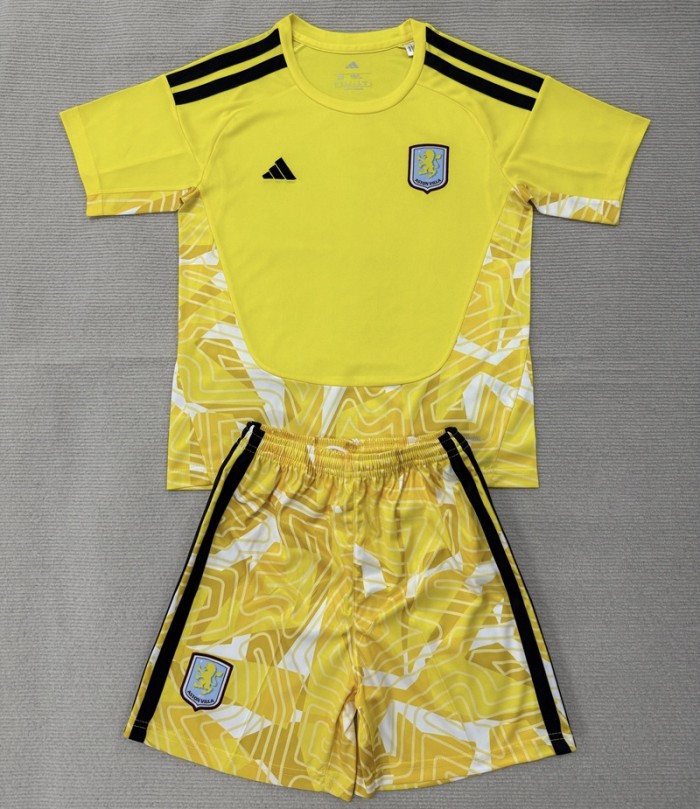 26/27 Aston Villa goalkeeper kids kit Yellow
