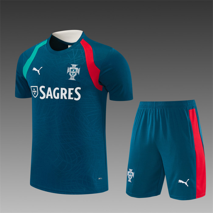 26/27 Portugal short -sleeved training suit Royal Blue