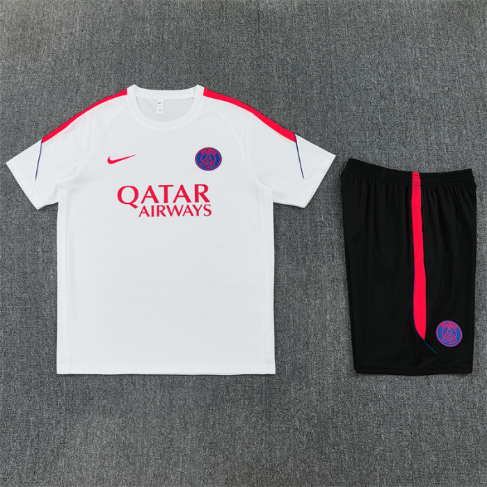26/27 PSG kids short sleeved training suit white