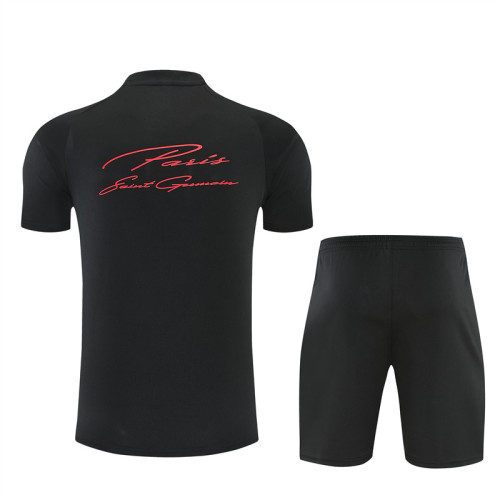26/27 PSG kids short sleeved training suit black