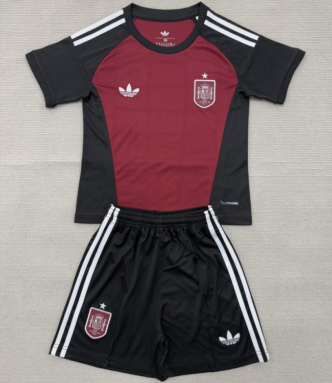 26/27 Spain goalkeeper kids kit red black