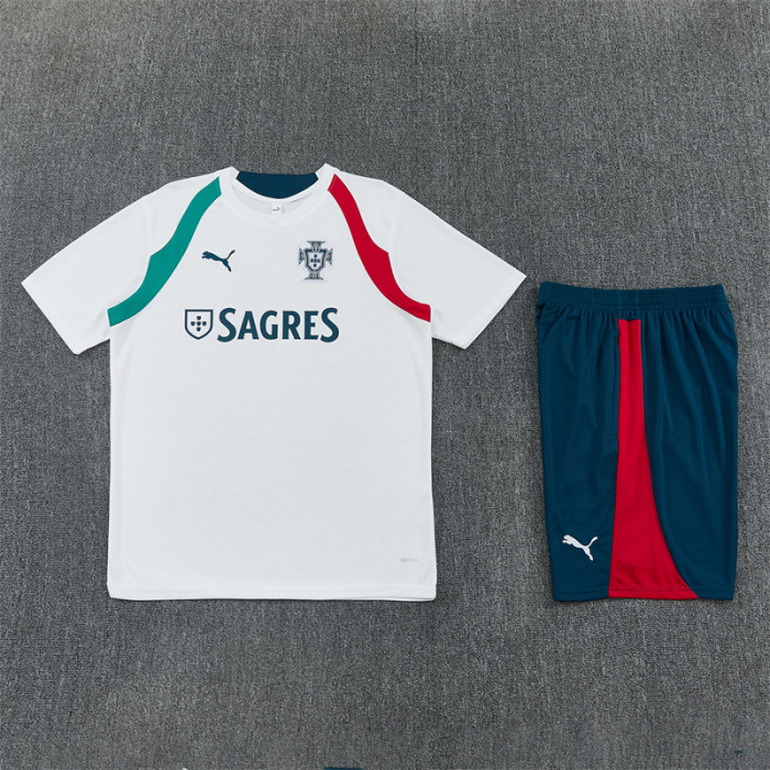 26/27 Portugal short -sleeved training suit white