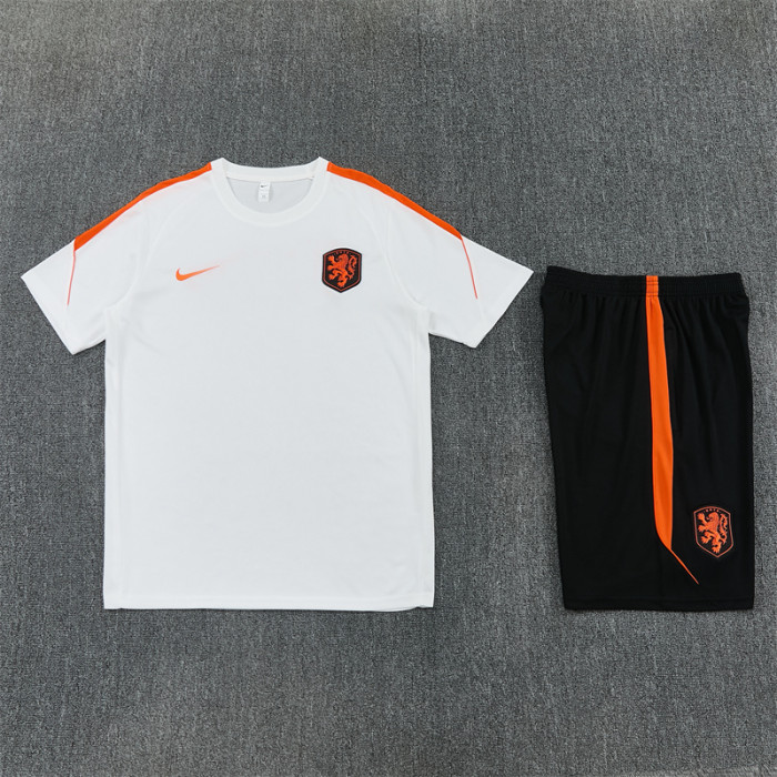 26/27 Netherlands short -sleeved training suit white