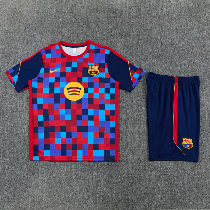 26/27 Barcelona Short sleeve Adult training suit red blue