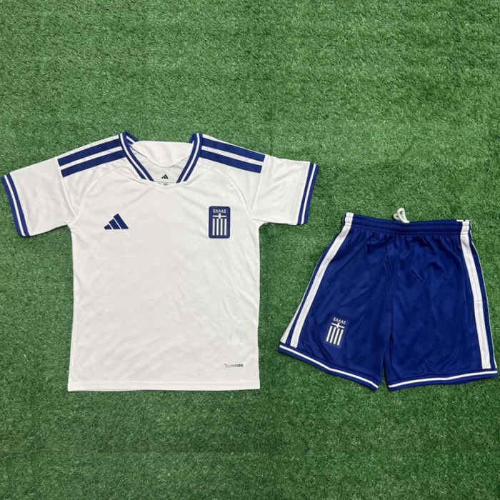 26/27 Greece home kids kit football Jersey