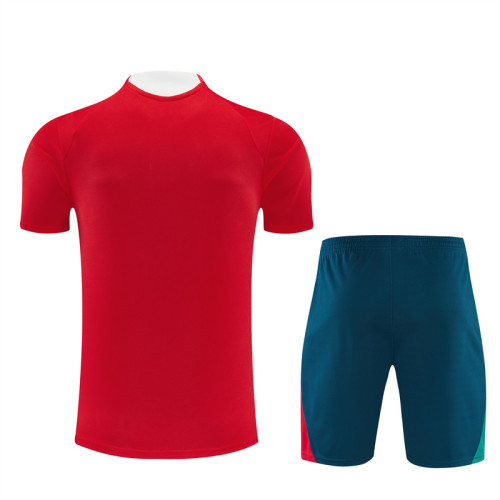 26/27 Portugal kids short -sleeved training suit red