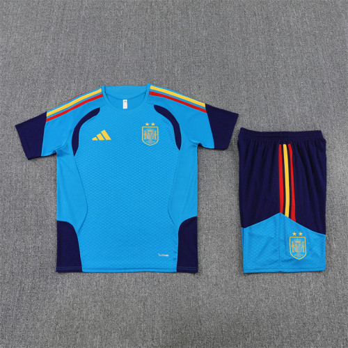 26/27 Spain short -sleeved training suit blue