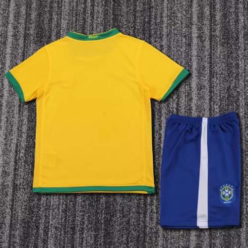 Retro 2006 Brazil home kids kit