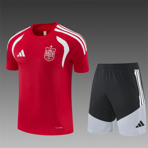 26/27 Spain short -sleeved training suit red