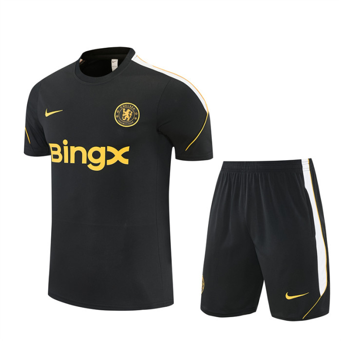 26/27 Chelsea short sleeved Kids training suit black