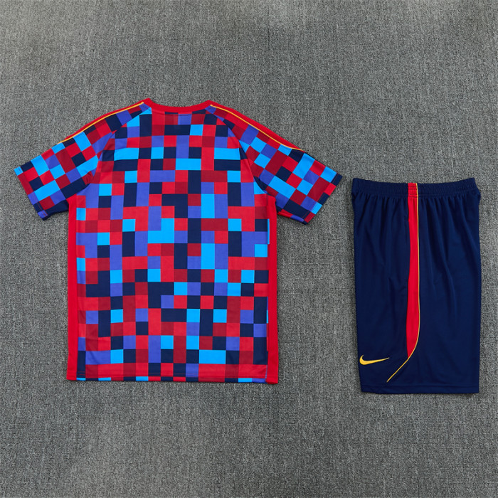 26/27 Barcelona Short sleeve Adult training suit red blue