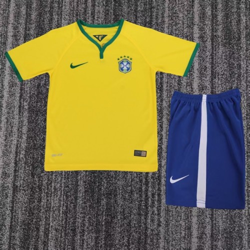 Retro 2014 Brazil home kids kit