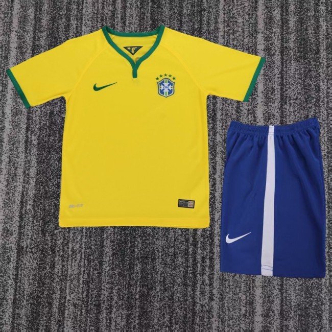 Retro 2014 Brazil home kids kit