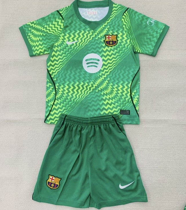 26/27 Barcelona Goalkeeper kids kit green