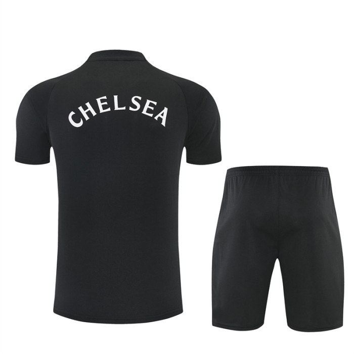 26/27 Chelsea short sleeved Kids training suit black