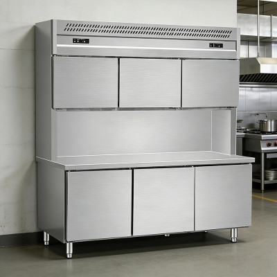 Commercial double layer refrigerator for restaurant