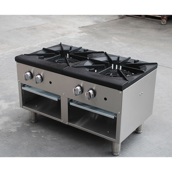 2 burner gas stock pot range
