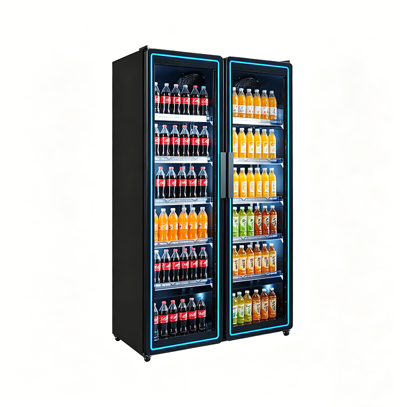 double door upright beverage cooler