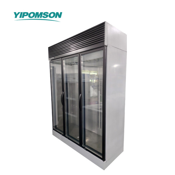 Commercial 3-door glass meat display refrigerator