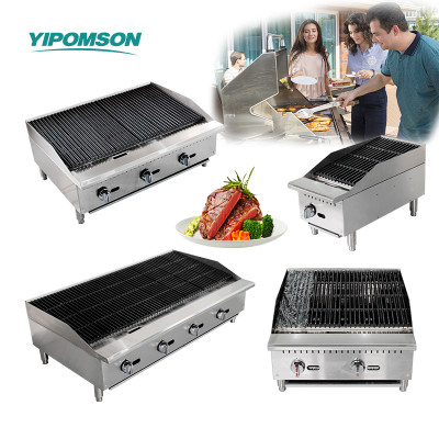 Commercial countertop gas charbroiler for restaurants