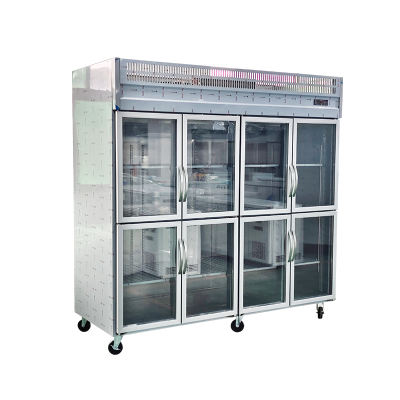 8 glass door display refrigerator