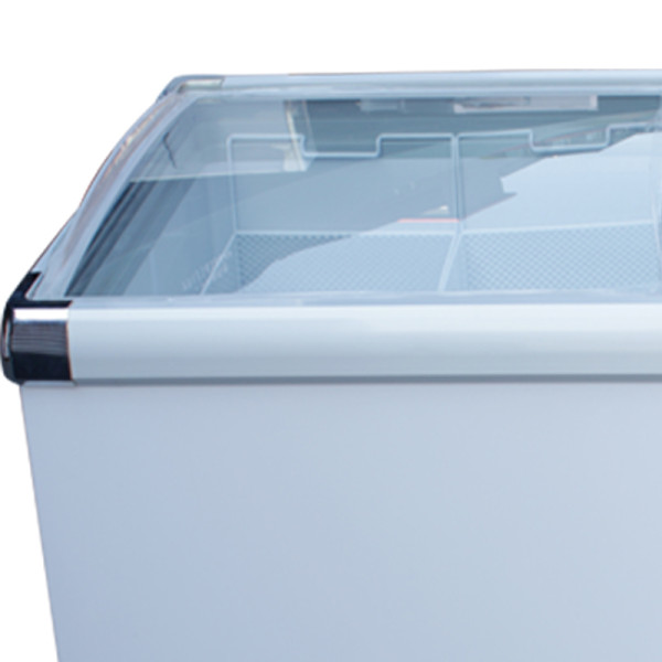 Double glass sliding door island freezer for supermarket