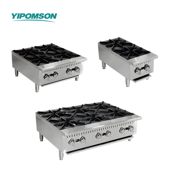 Stainless steel gas countertop hotplate for restaurant use
