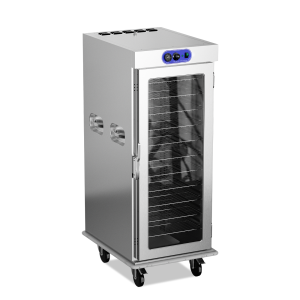 Commercial heated holding cabinet cart