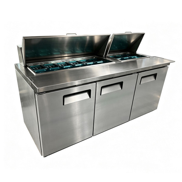 3 Door Stainless Steel Sandwich Prep Refrigerator
