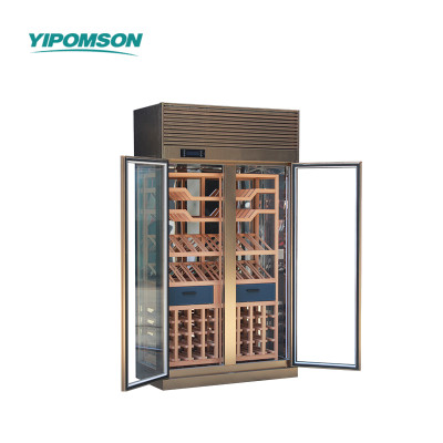 Dual Zone Double Door Commercial Wine Cooler Cabinet