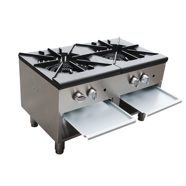 2 burner gas stock pot range