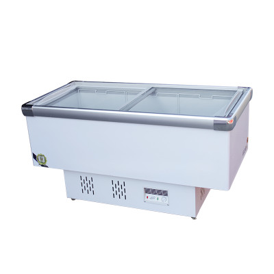Meat display cooler island freezer