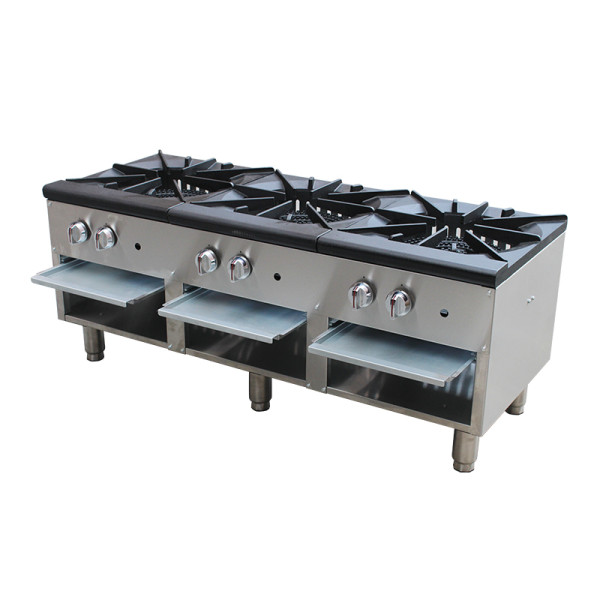 Triple stock pot stove commercial