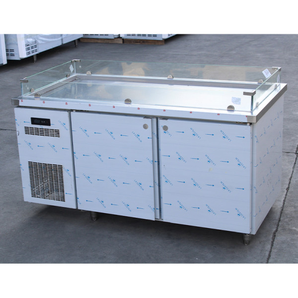 Double door salad prep table refrigerator