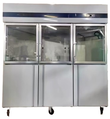 Stainless steel and glass door chiller