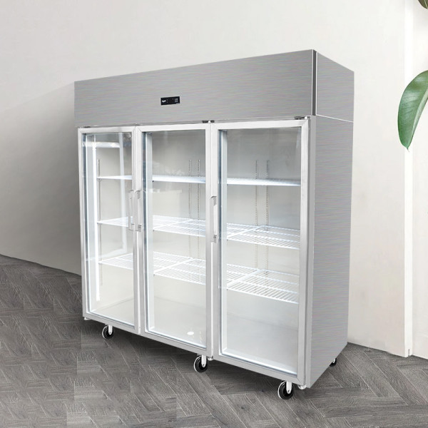 3 doors commercial upright display freezer