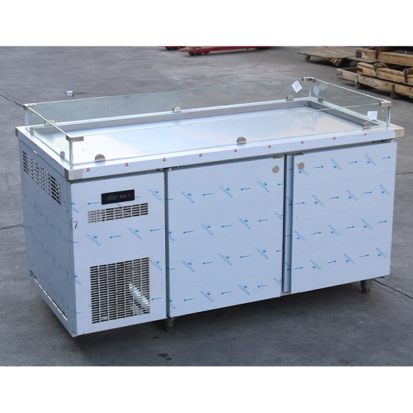 Double door salad prep table refrigerator