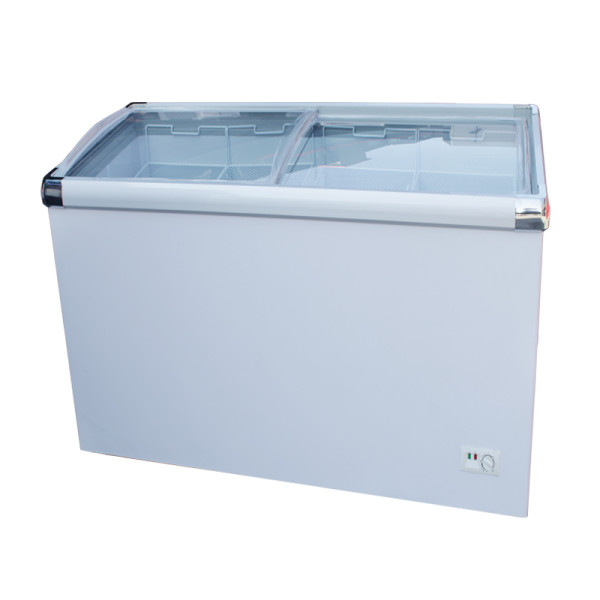 Double glass sliding door island freezer for supermarket