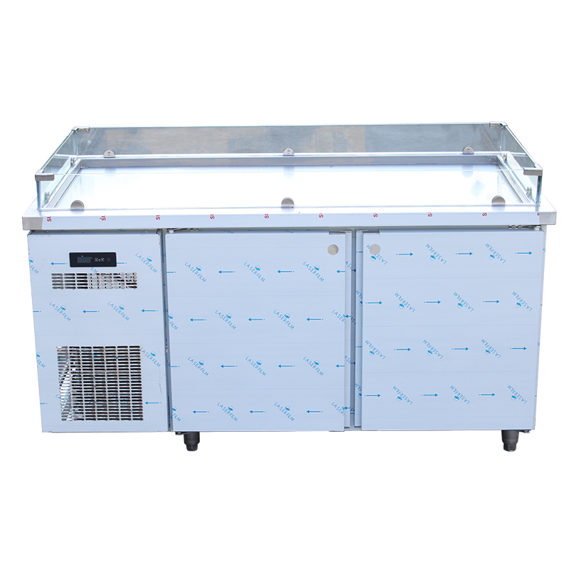 commercial seafood prep counter with glass guard commercial seafood prep counter with glass guard