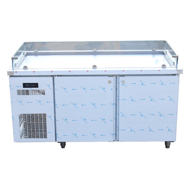 Double door salad prep table refrigerator