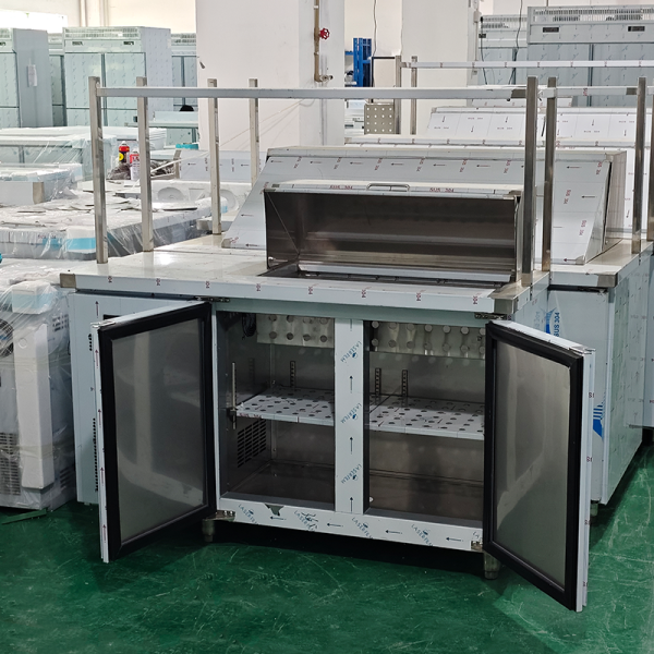 Spray salad bar refrigerator