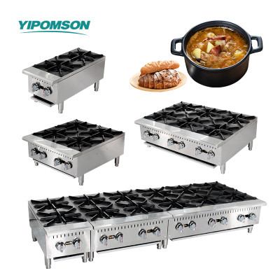 Stainless steel gas cooking range for restaurant
