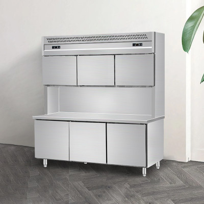 Custom supermarket double temperature display freezer