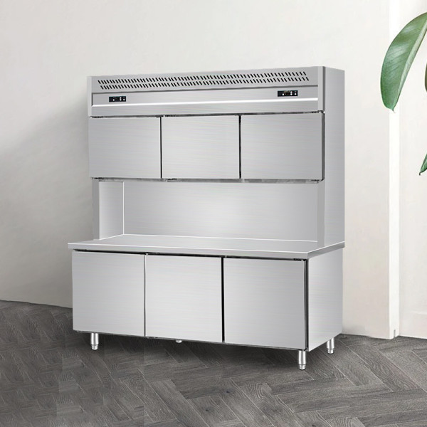 Custom supermarket double temperature display freezer