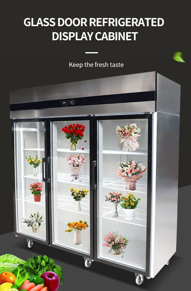 Three-Door Flower Display Refrigerators Improve Floral Retail Presentation