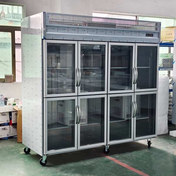 8 glass door display refrigerator